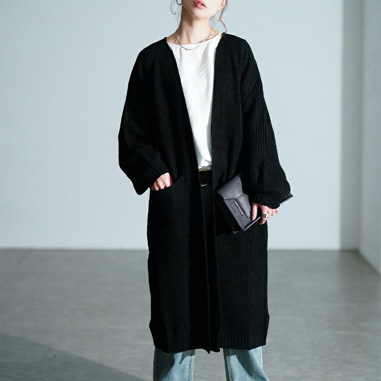 大きいサイズ レディース リブニットトッパーカーディガン　kt-43006