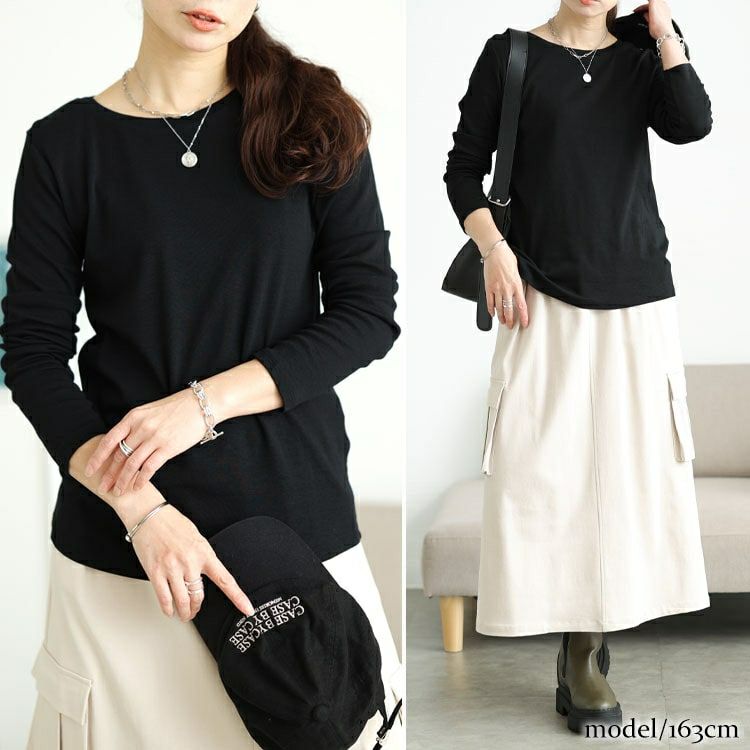大きいサイズ レディース コットンラウンドネックロングTシャツ　wk-0582 【メール便可】