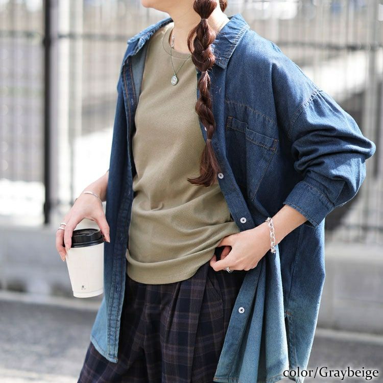 大きいサイズ レディース コットンラウンドネックロングTシャツ　wk-0582 【メール便可】