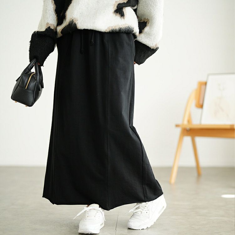 大きいサイズ レディース バックスリットスウェットナロースカート　wk-0585