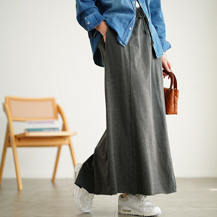 大きいサイズ レディース バックスリットスウェットナロースカート　wk-0585