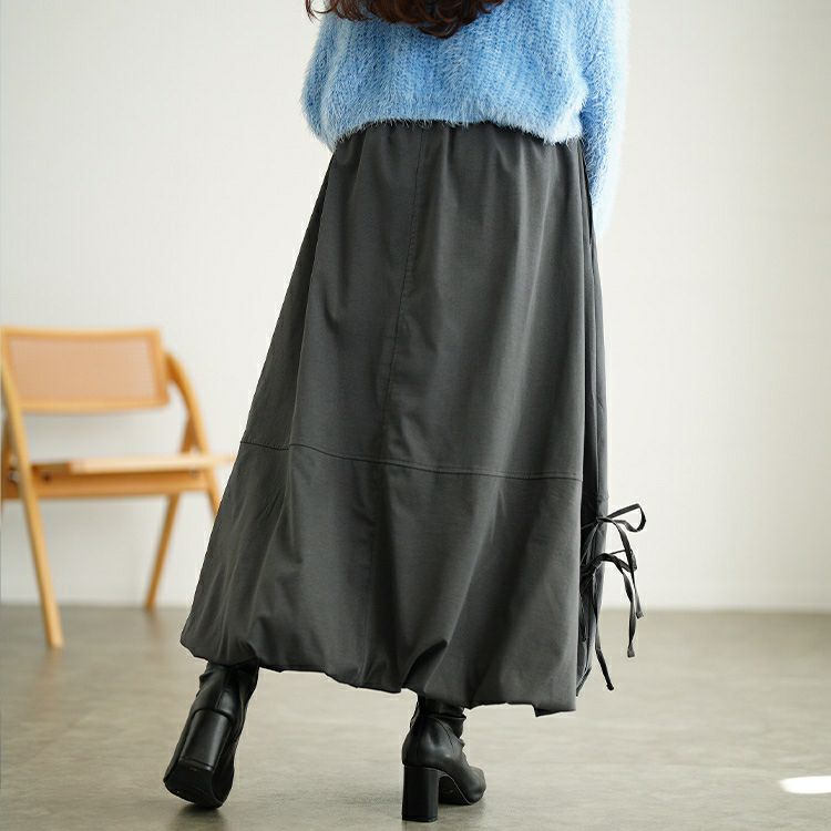 大きいサイズ レディース サイドリボンバルーンスカート　nw-25053