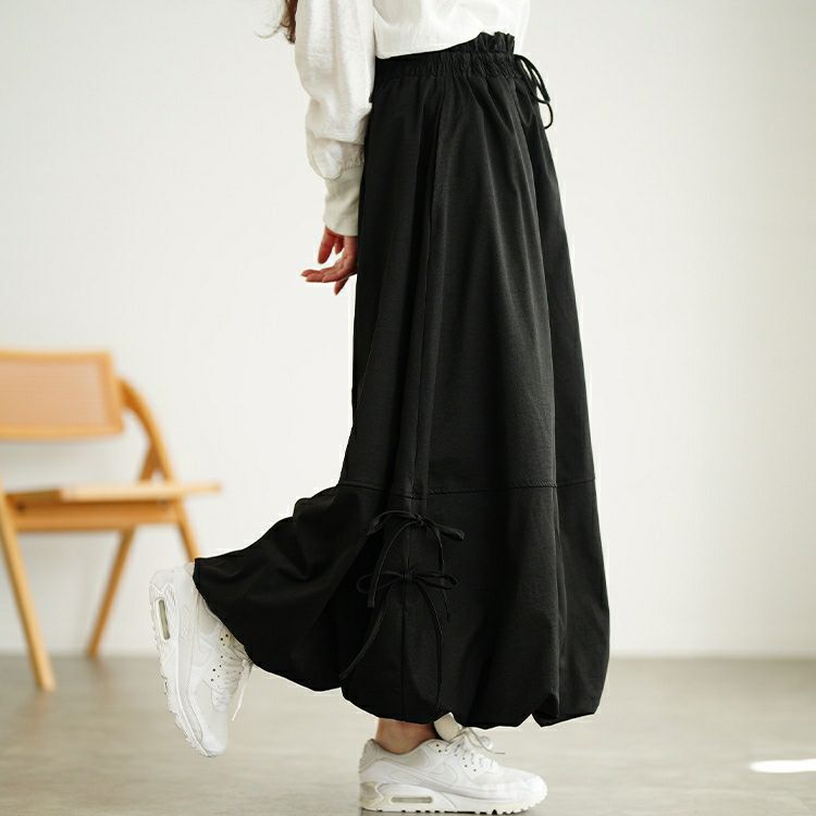 大きいサイズ レディース サイドリボンバルーンスカート　nw-25053