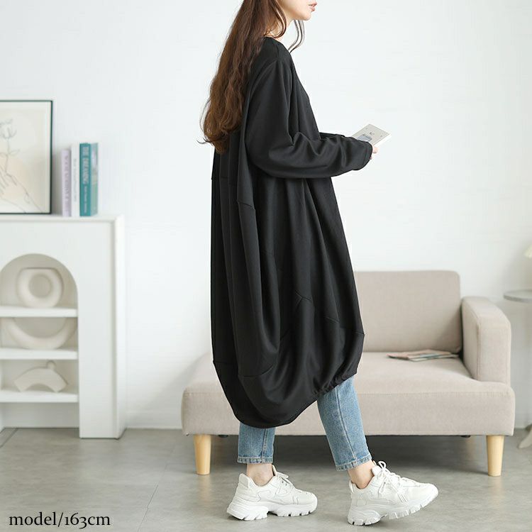 大きいサイズ レディース オーバーサイズコクーンワンピース goldy-1772