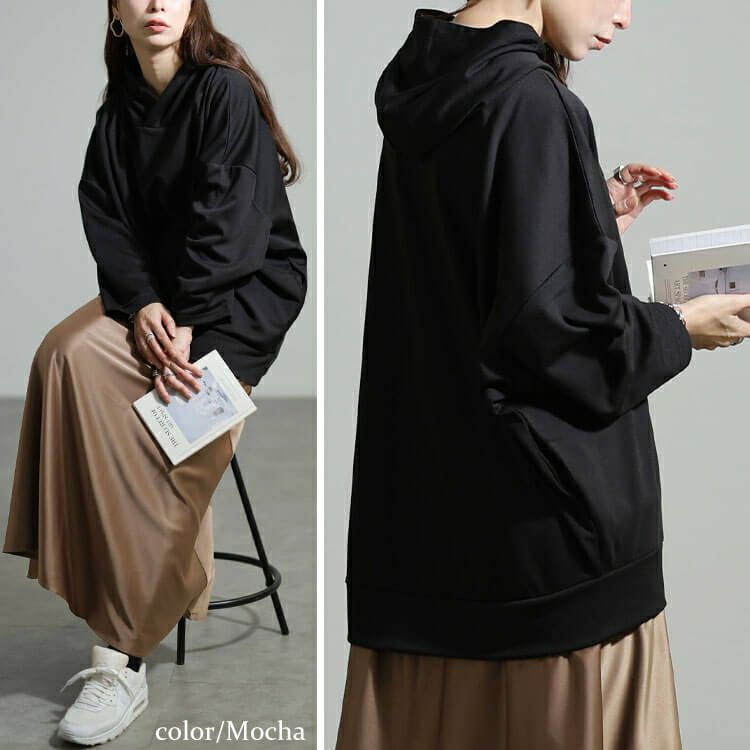 大きいサイズ レディース パーカードッキングサテンワンピース nw-25057