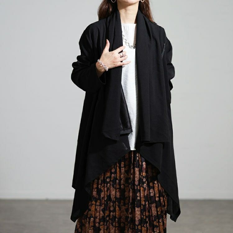 大きいサイズ レディース アシンメトリーカシュクールコーディガン nw-25050