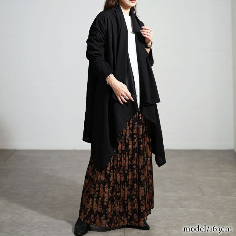 大きいサイズ レディース アシンメトリーカシュクールコーディガン nw-25050