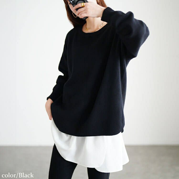 大きいサイズ レディース ラウンドヘムハイゲージニット cpdai-641590