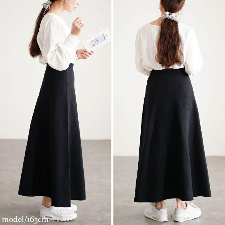 大きいサイズ レディース ハイゲージニットフレアスカート cpdai-641611