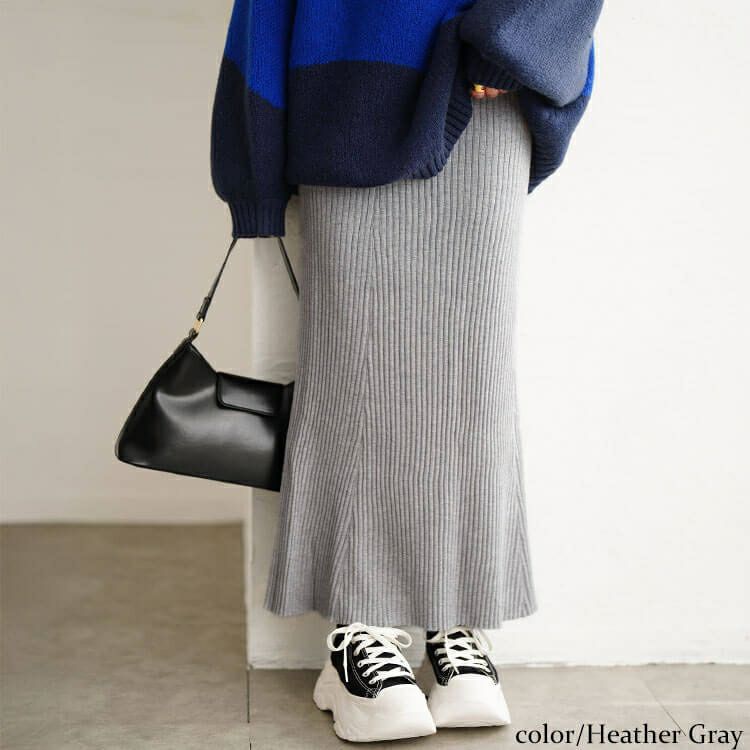 大きいサイズ レディース 太リブニットマーメイドスカート cpdai-640938
