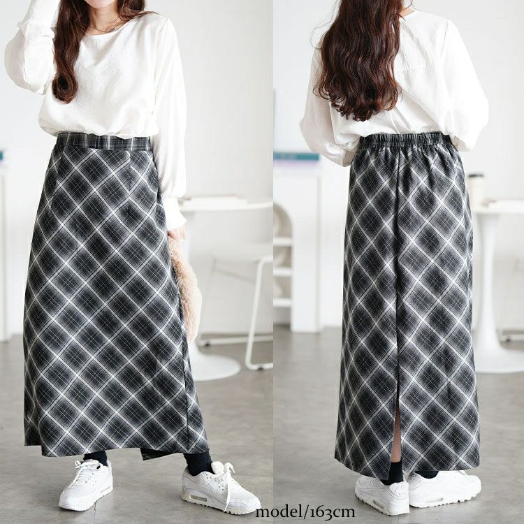 大きいサイズ レディース チェック柄ナロースカート tog-1064