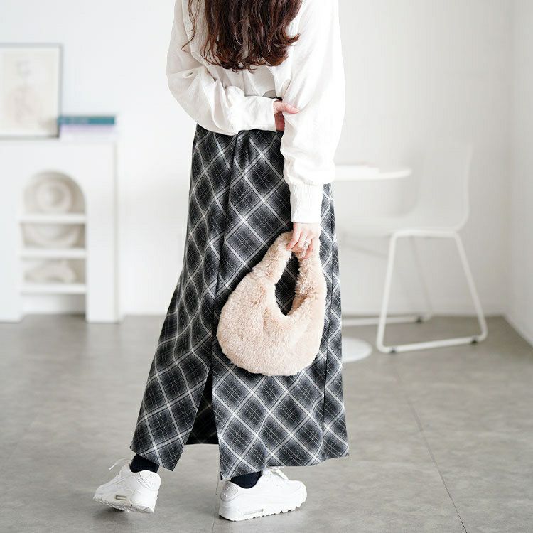 大きいサイズ レディース チェック柄ナロースカート tog-1064