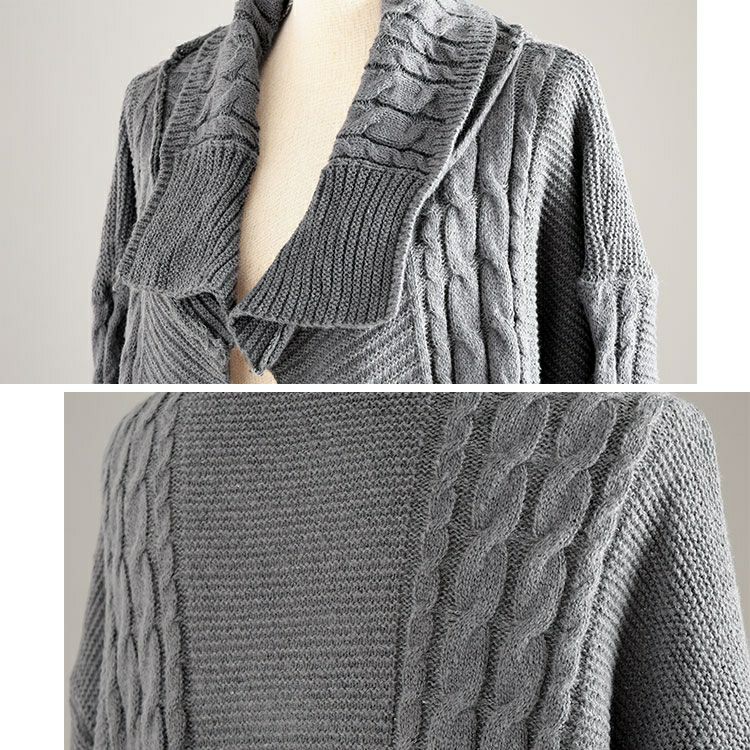 大きいサイズ レディース ケーブル編みニットコーディガン goldy-1783