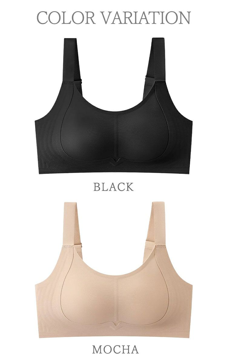 大きいサイズ レディース 胸を小さく見せる！ノンワイヤーシームレスブラジャー goldy-1789