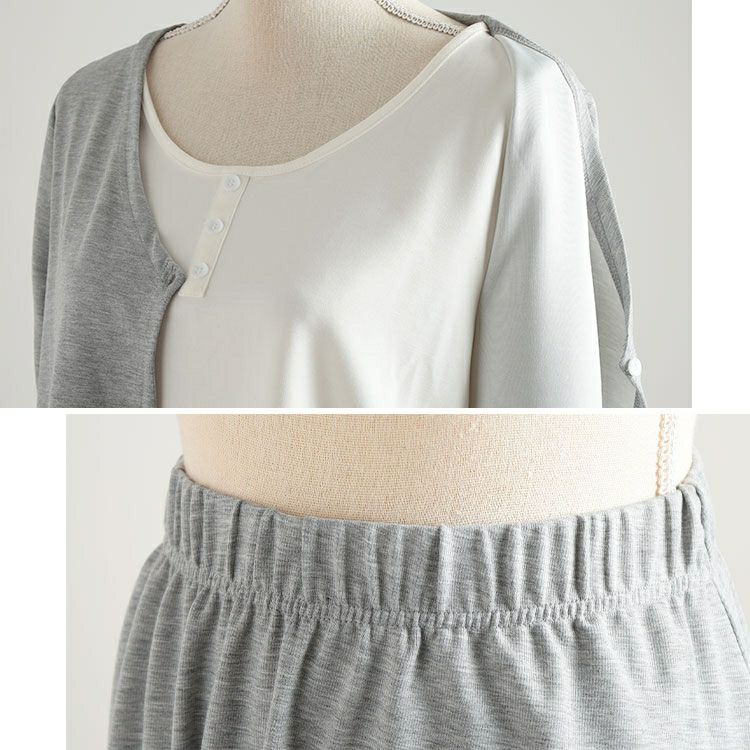 大きいサイズ レディース レイヤード風トップス＆ロングスカート2点セット goldy-1805