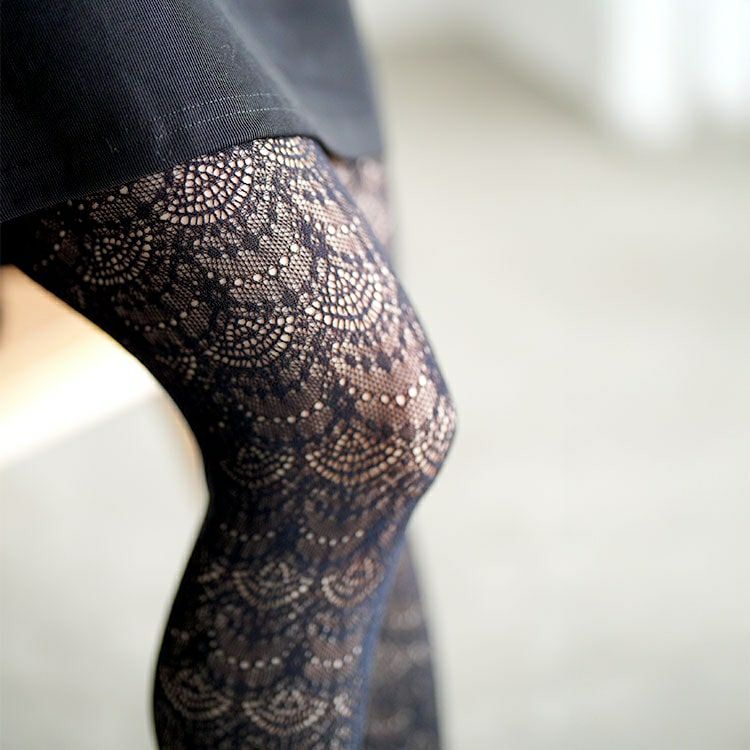 大きいサイズ レディース ダマスク柄網タイツ jp578