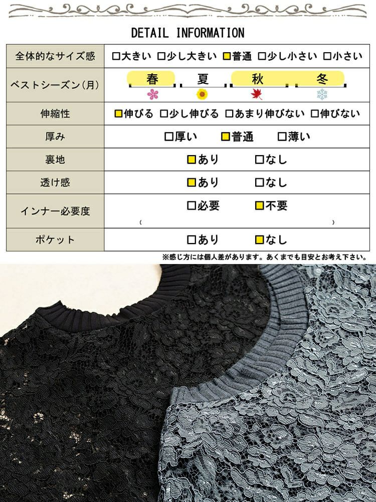 大きいサイズ レディース レースドルマン重ね着風リブニット