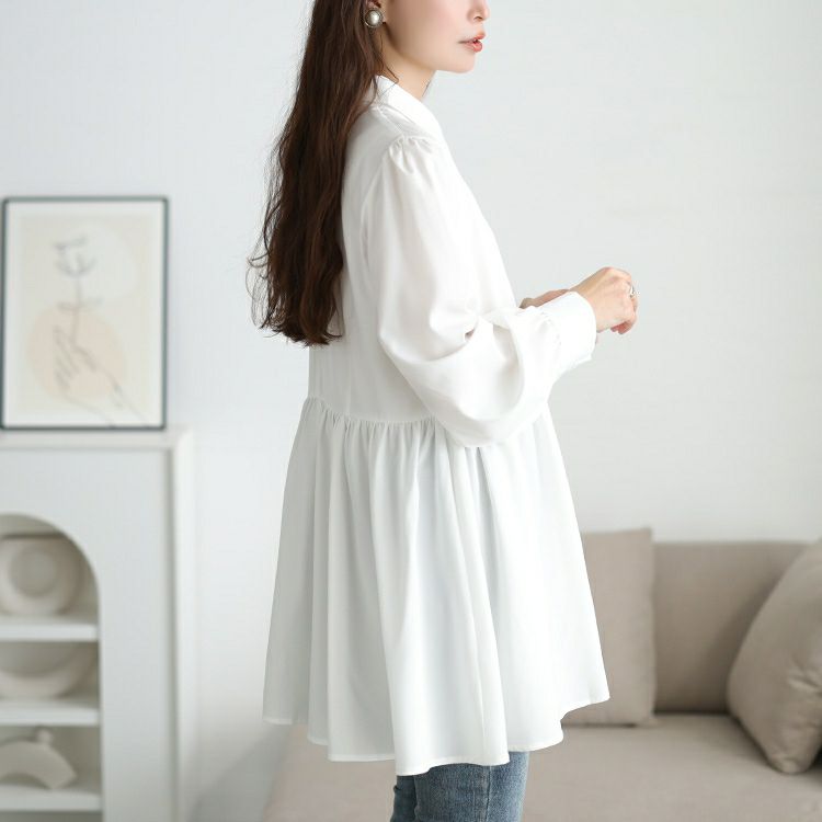 大きいサイズ レディース ペプラムシャツチュニック＆ビスチェ2点セット