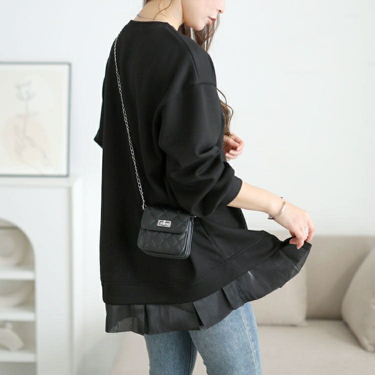 大きいサイズ レディース 裾フリルダンボールニットプルオーバー