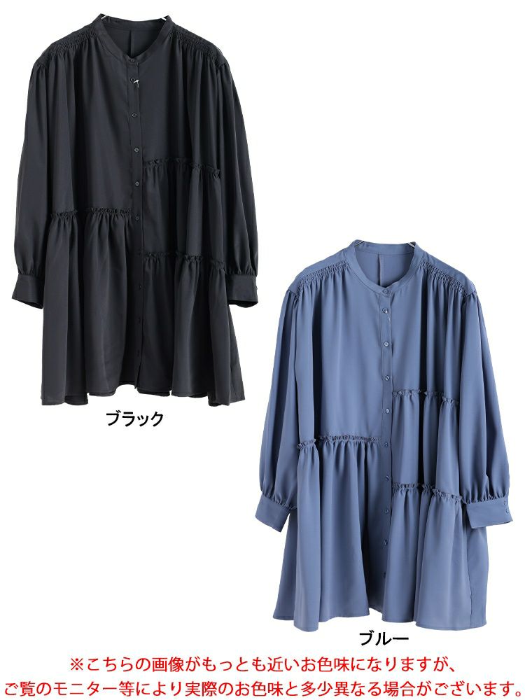 大きいサイズ レディース アシンメトリーティアードチュニック