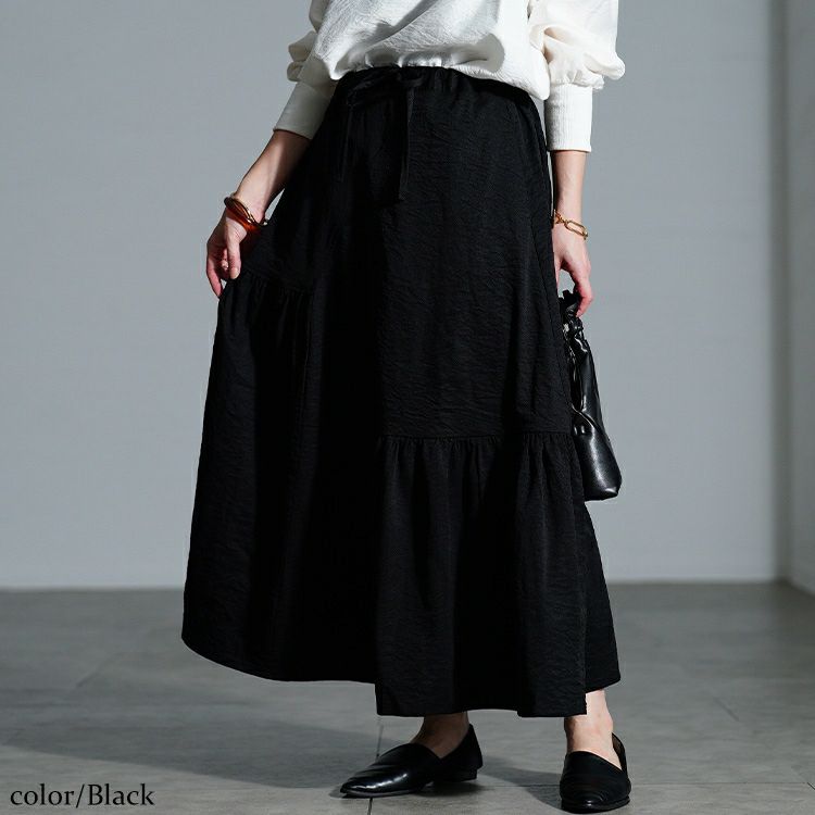 大きいサイズ レディース アシンメトリーティアードスカート