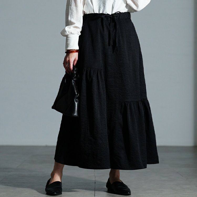 大きいサイズ レディース アシンメトリーティアードスカート
