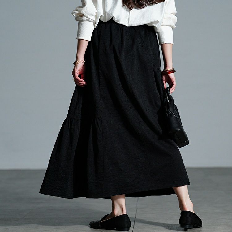 大きいサイズ レディース アシンメトリーティアードスカート