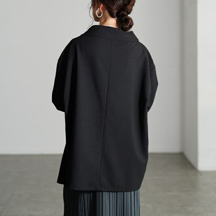 大きいサイズ レディース ボトルネックアシンメトリーチュニック