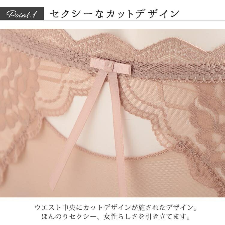 大きいサイズ レディース 花柄カットレースシアーショーツ