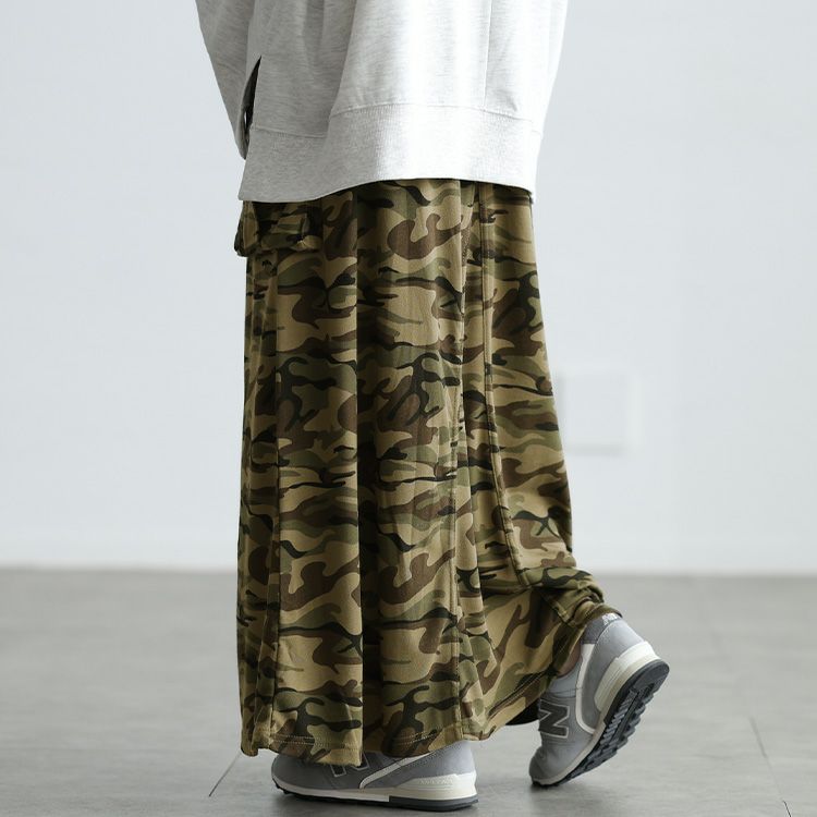 大きいサイズ レディース 迷彩柄カーゴスカート