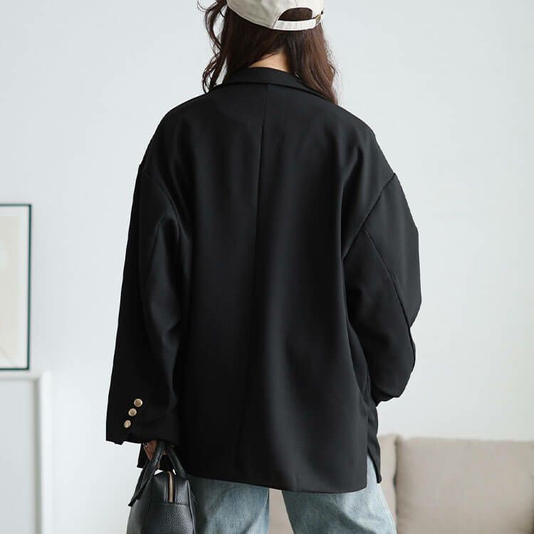 大きいサイズ レディース ダブルボタンワイドテーラードジャケット