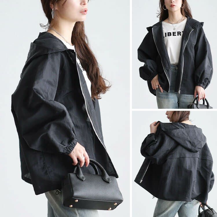 大きいサイズ レディース 撥水裾ドロストワイドマウンテンパーカー