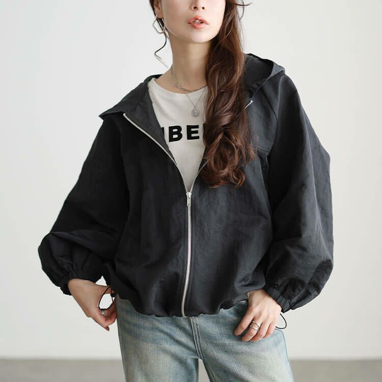 大きいサイズ レディース 撥水裾ドロストワイドマウンテンパーカー