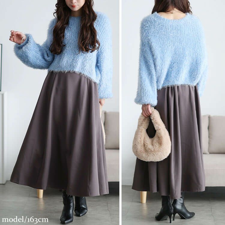 大きいサイズ レディース ストレッチツイルハイウエストフレアスカート