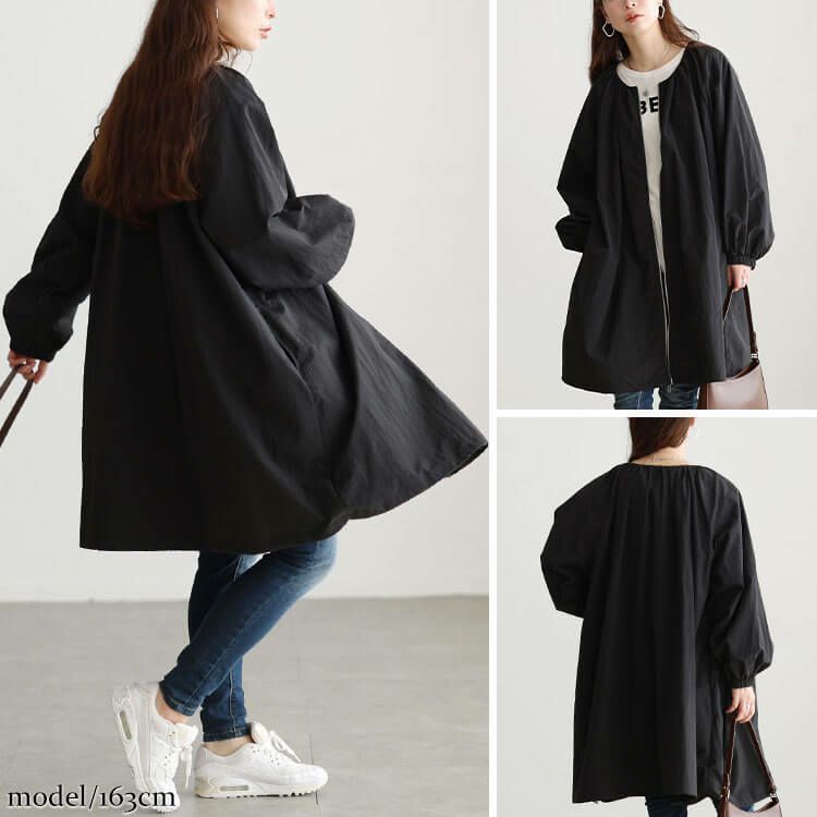 大きいサイズ レディース 撥水ギャザー裾ドロストロングブルゾン
