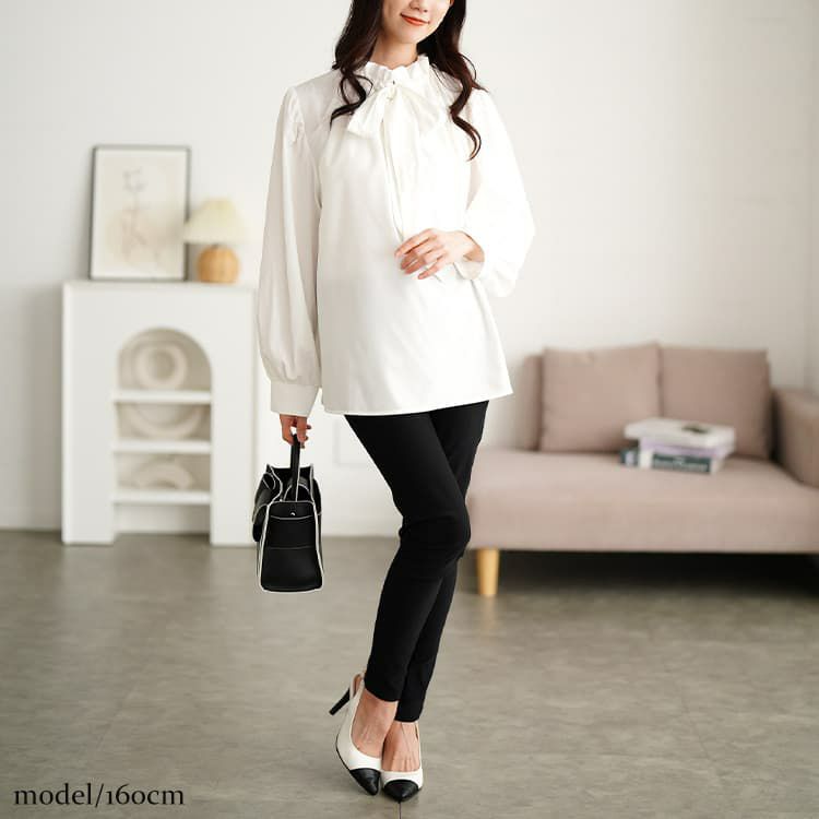 大きいサイズ レディース リボンタイフリルカラーブラウス