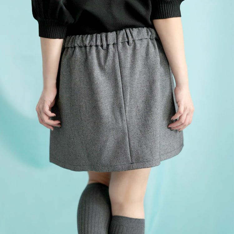 大きいサイズ レディース タックフレアミニスカート
