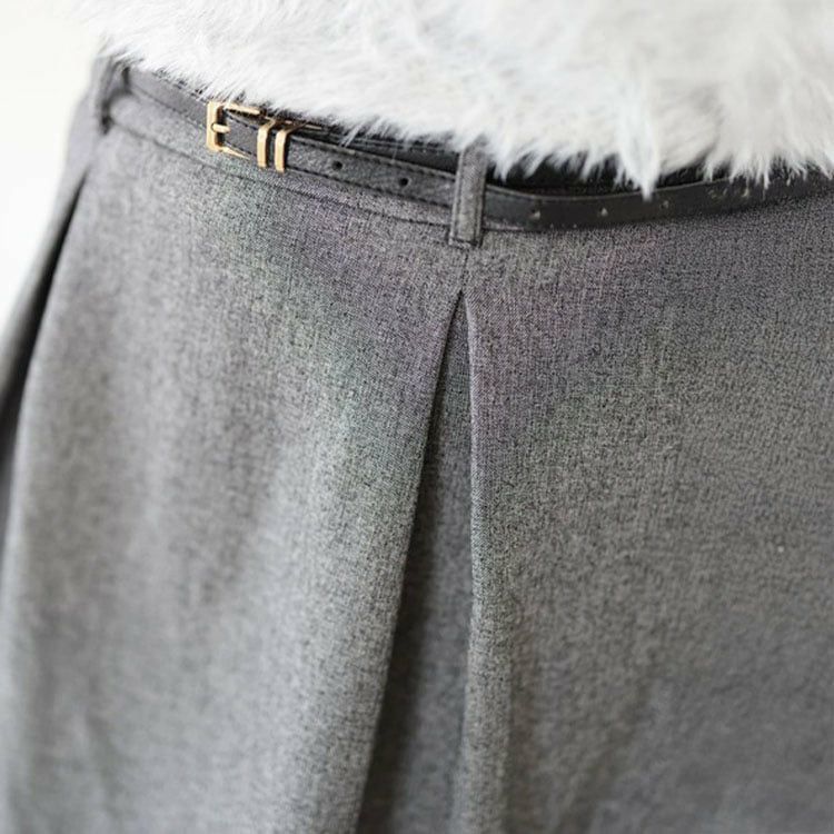 大きいサイズ レディース タックフレアミニスカート