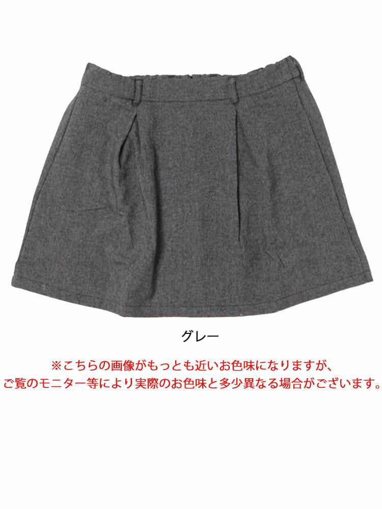 大きいサイズ レディース タックフレアミニスカート