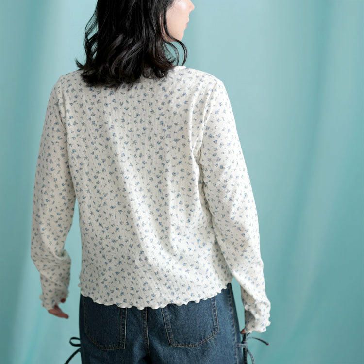 大きいサイズ レディース 小花柄メロウカーディガン＆キャミソール