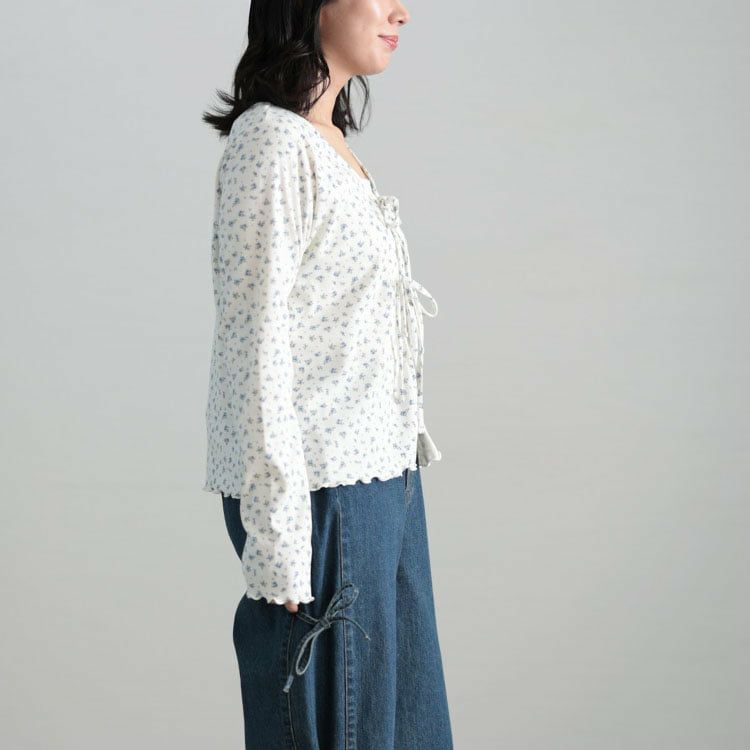 大きいサイズ レディース 小花柄メロウカーディガン＆キャミソール