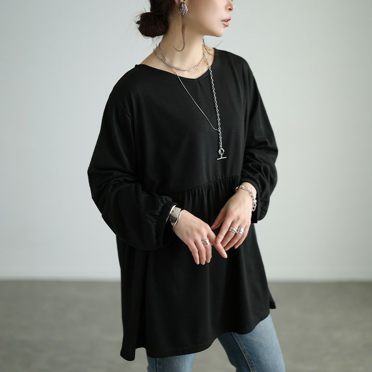 大きいサイズ レディース Vネックペプラムチュニック