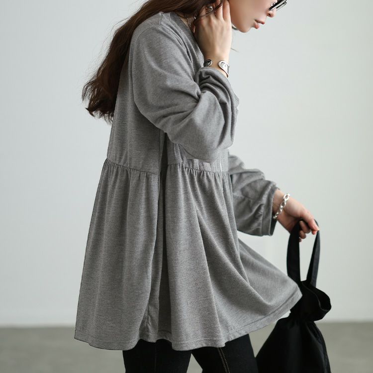 大きいサイズ レディース Vネックペプラムチュニック