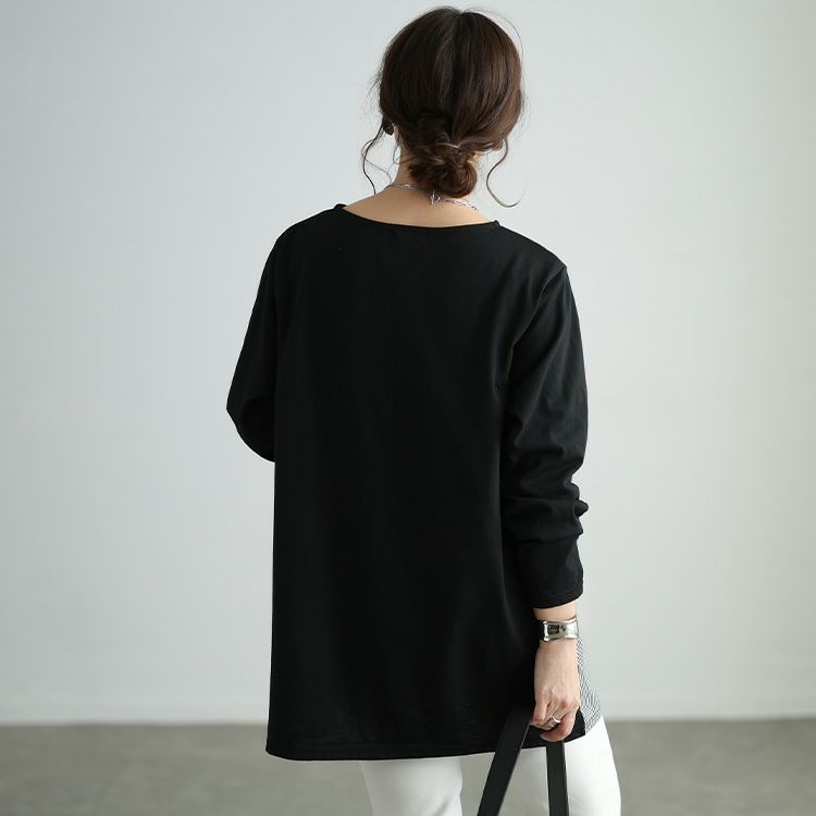 大きいサイズ レディース ストライプ柄切り替えチュニック