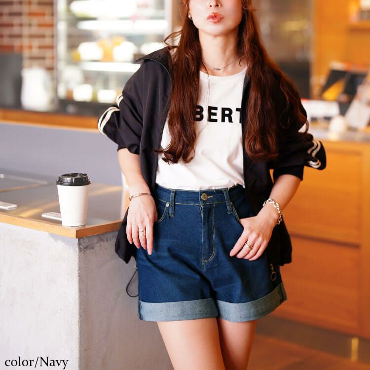 大きいサイズ レディース ストレッチデニムショートパンツ