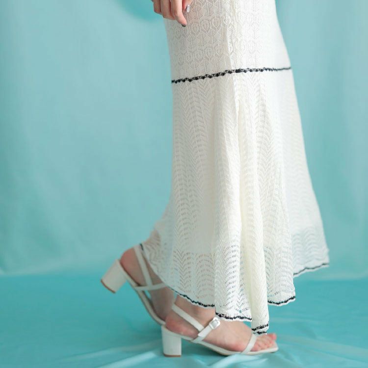 大きいサイズ レディース 配色ラインニットセットアップ