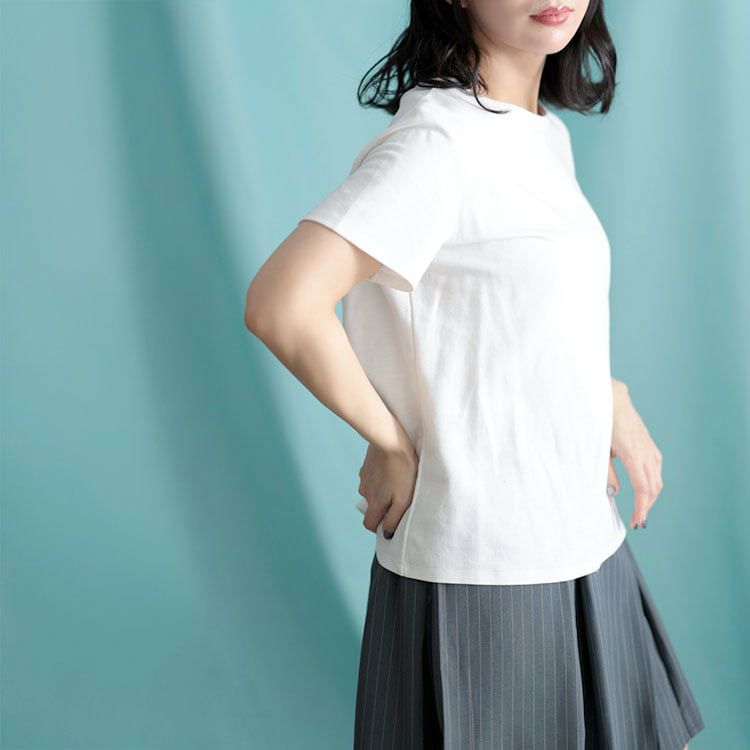 大きいサイズ レディース シルクタッチコットンナイロンTシャツ