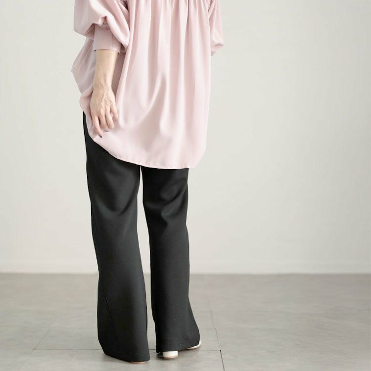 大きいサイズ レディース 美脚見えストレッチセミフレアパンツ