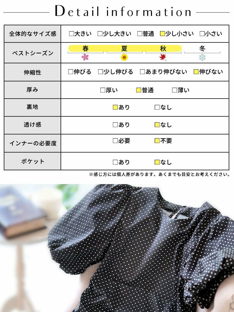 大きいサイズ レディース パフスリーブドットワンピース