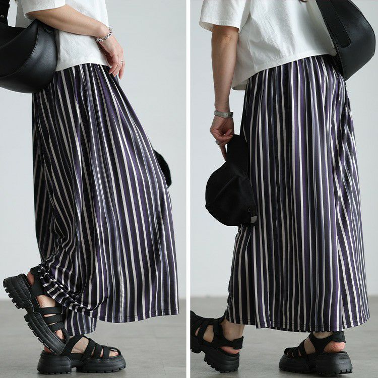 大きいサイズ レディース ストレッチプリントワイドパンツ